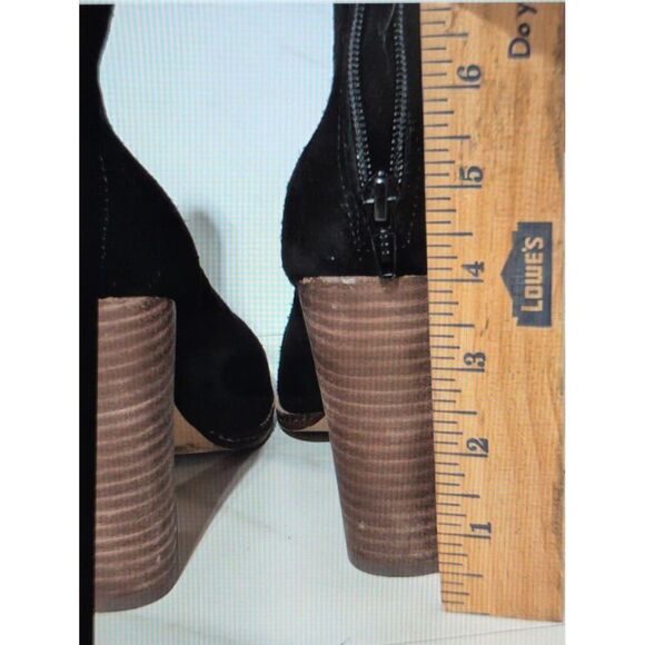 Gianni Bini Women's Black Suede Peep-Toe High Heel Booties 8.5 - Picture 5 of 8